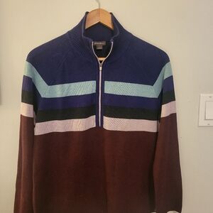 Eddie Bauer Women's Striped 1/4 Zip L